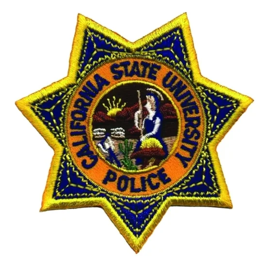 CA California State University Police Badge Patch Dark