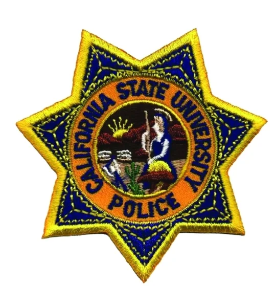 CA California State University Police Badge Patch Dark
