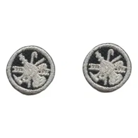 Fire Scramble Silver Collar Insignia Silver - Midnight Blue Embroidery