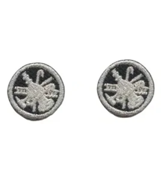 Fire Scramble Silver Collar Insignia Silver - Midnight Blue Embroidery