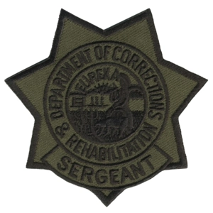 CA California Depar of Corrections Rehab Patch Star Sergeant Subdued