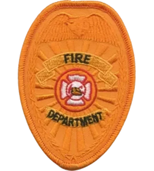 Fire Department Badge Patch Gold Chest