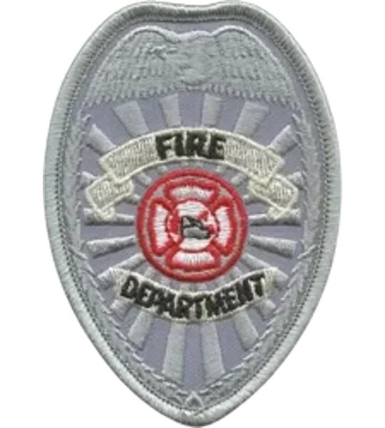 Fire Department Badge Patch Silver Chest Opt1