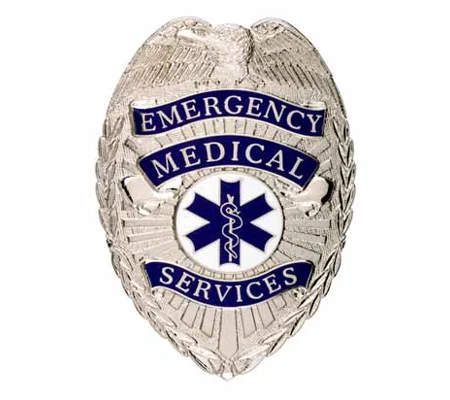 Emergency Medical Services EMS Shield Badge Silver