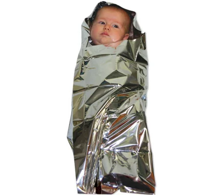 Sterile Emergency OB Foil Baby Infant Bunting Blanket Swaddler