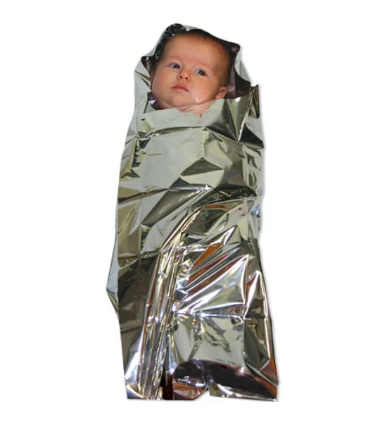Sterile Emergency OB Foil Baby Infant Bunting Blanket Swaddler