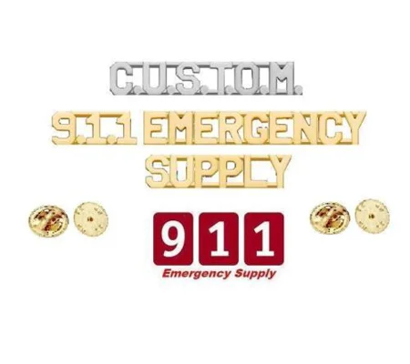 Custom Cut Letters & Numbers Collar Insignia Brass