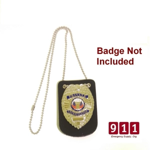 Undercover Leather Badge Neck Chain Holder