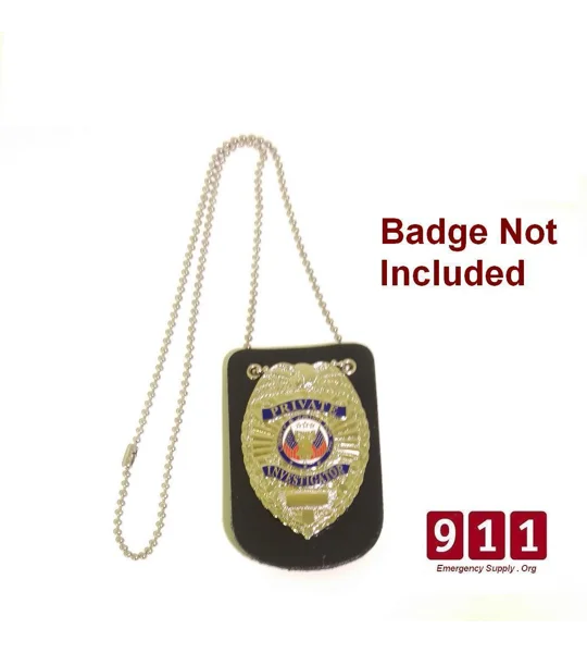 Undercover Leather Badge Neck Chain Holder