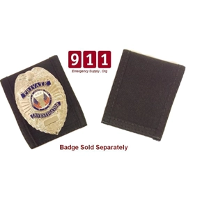 Black Nylon Velcro Badge Holder Over Belt Shield Oval Round Star