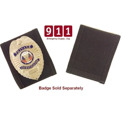 Black Nylon Velcro Badge Holder Over Belt Shield Oval Round Star