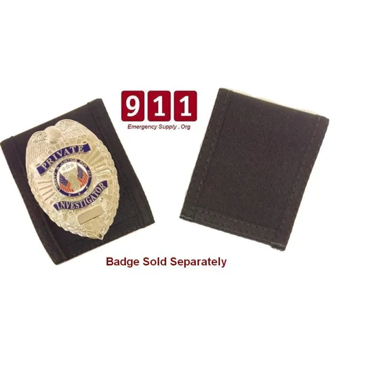 Black Nylon Velcro Badge Holder Over Belt Shield Oval Round Star
