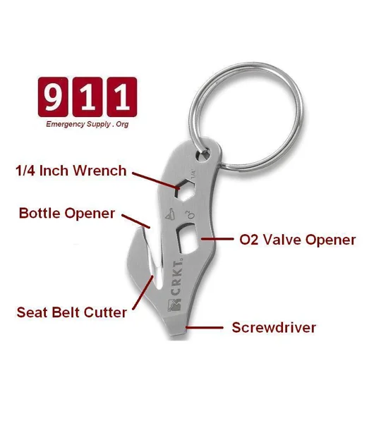 Emergency Key Ring Seat Belt Cutter O2 Wrench KERT CRKT