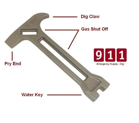 Firefighter 4 in 1 Tool On Duty for Water Gas Prying and Digging