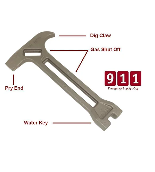 Firefighter 4 in 1 Tool On Duty for Water Gas Prying and Digging