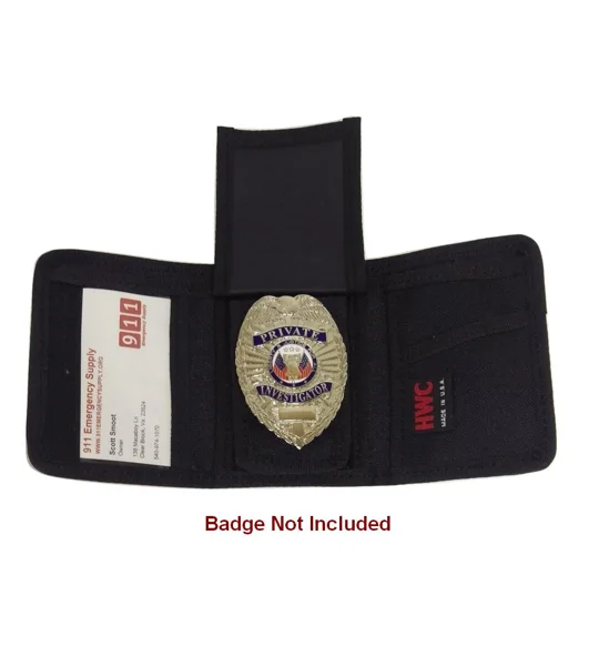 Tri Fold Wallet Nylon Flip Out Badge Case