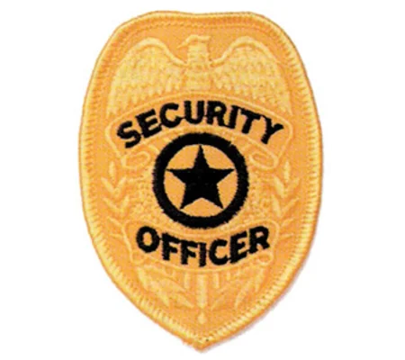 Shield Badge Patch - Security Officer Star Center Gold