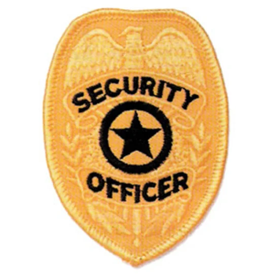 Shield Badge Patch - Security Officer Star Center Gold