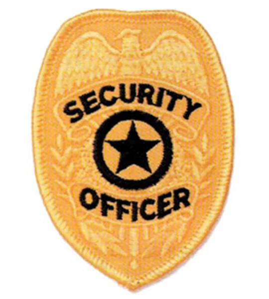 Shield Badge Patch - Security Officer Star Center Gold