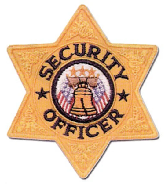 Six Point Star Badge Patch Security Officer Gold