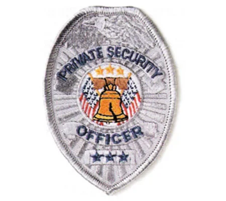 Oval Patch Badge - Private Security Officer Silver