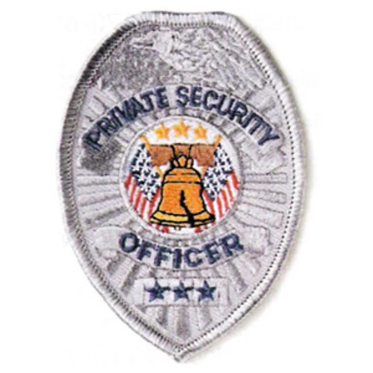 Oval Patch Badge - Private Security Officer Silver