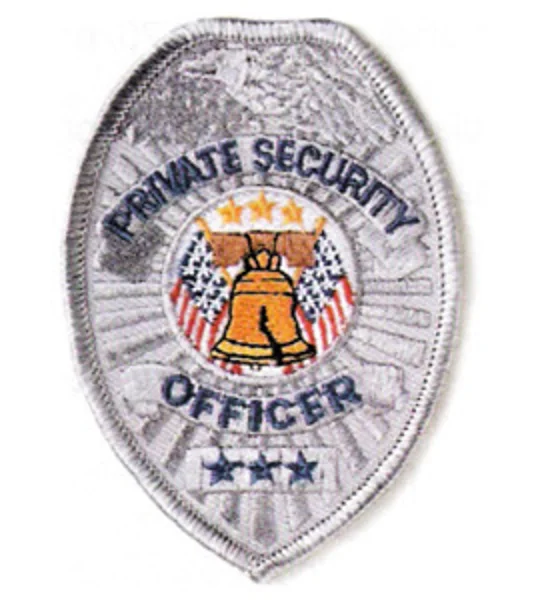 Oval Patch Badge - Private Security Officer Silver