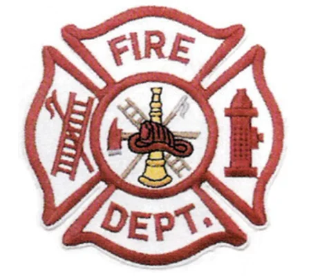 Red FD Fire Department Maltese Shoulder Patch