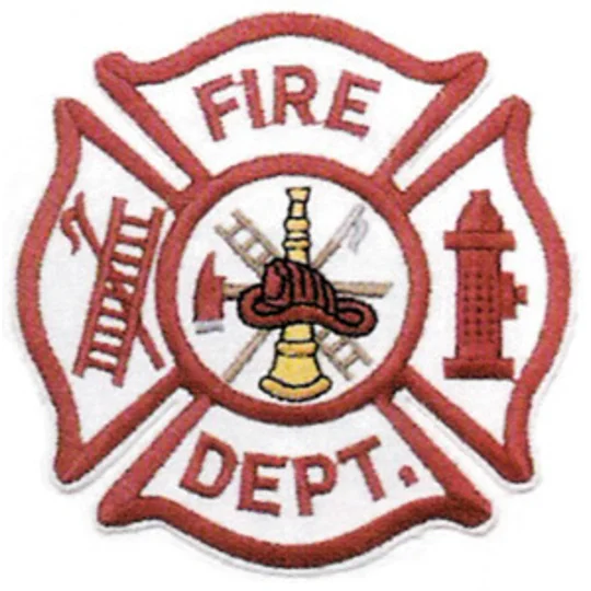 Red FD Fire Department Maltese Shoulder Patch