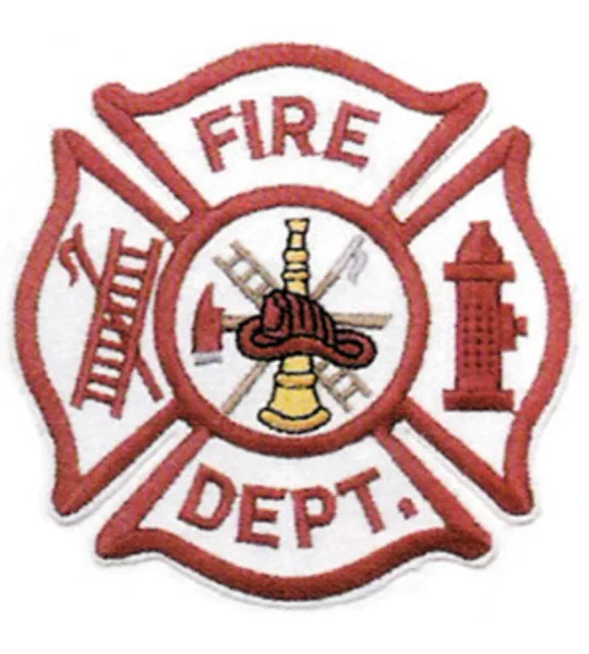 Red FD Fire Department Maltese Shoulder Patch