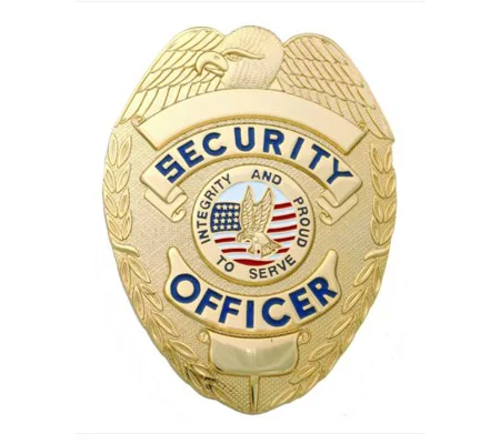 Security Officer Shield Breast Badge Gold