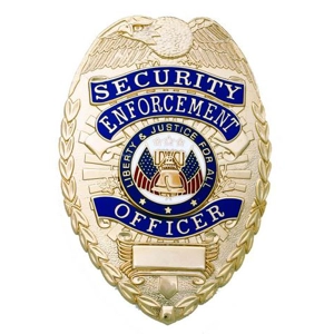 Security Enforcement Officer Shield Breast Badge Gold