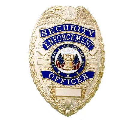 Security Enforcement Officer Shield Breast Badge Gold