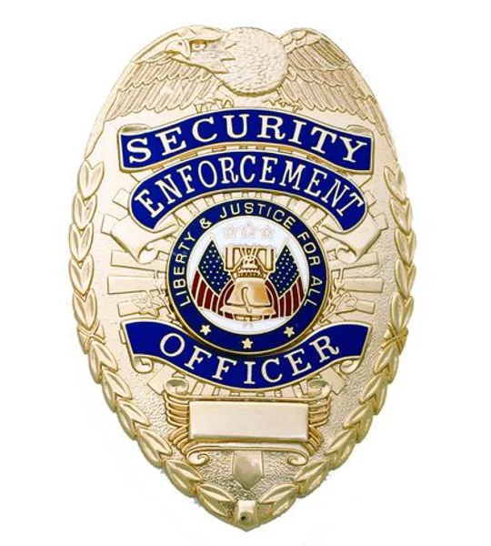 Security Enforcement Officer Shield Breast Badge Gold