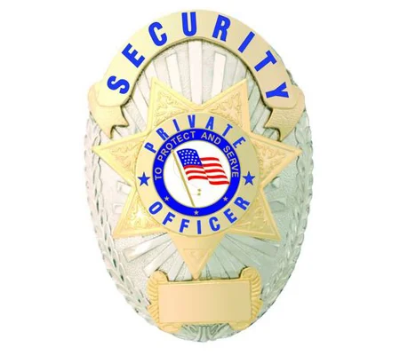Security Private Officer Shield Star Center Badge