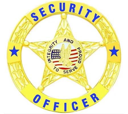 Security Officer Private Star Circle Breast Badge Gold
