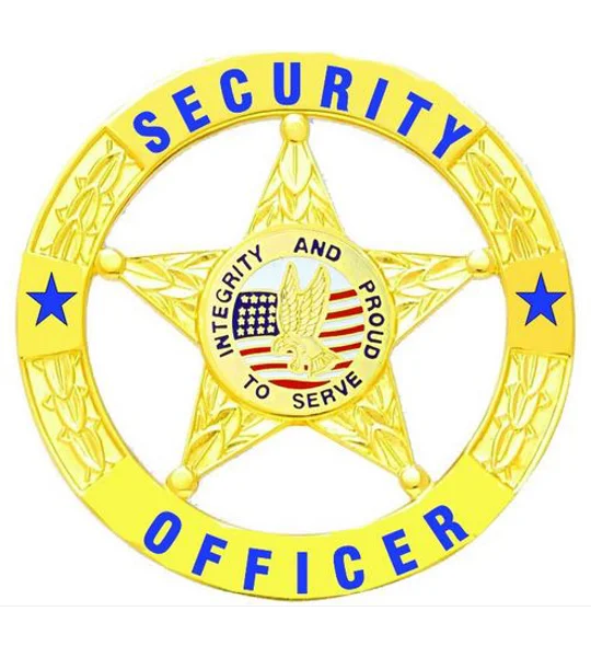 Security Officer Private Star Circle Breast Badge Gold