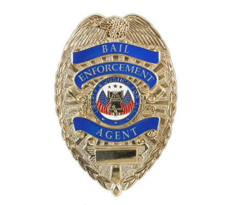 Bail Enforcement Agent Shield Breast Badge Gold