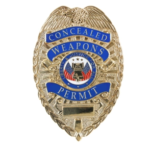 CCW Carry Concealed Weapon Permit Carry Shield Badge Gold