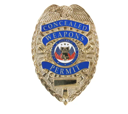 CCW Carry Concealed Weapon Permit Carry Shield Badge Gold