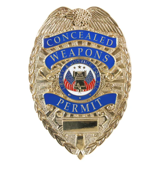 CCW Carry Concealed Weapon Permit Carry Shield Badge Gold