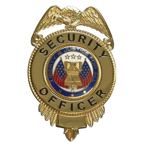 Security Officer Shield Breast Badge Gold