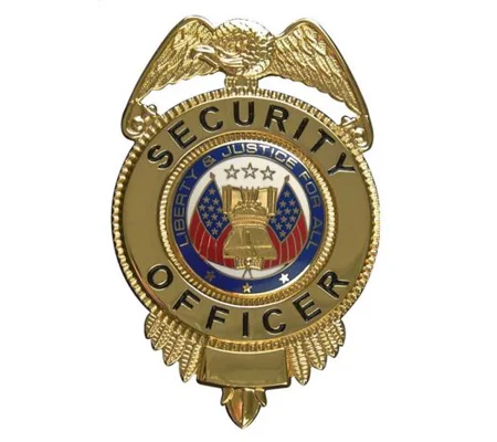 Security Officer Shield Breast Badge Gold
