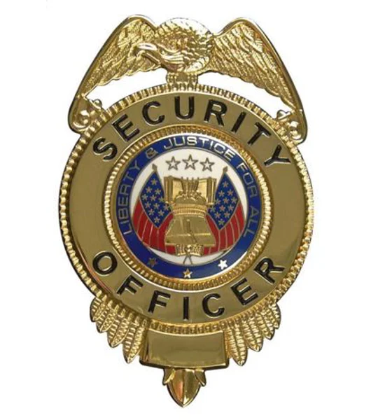 Security Officer Shield Breast Badge Gold