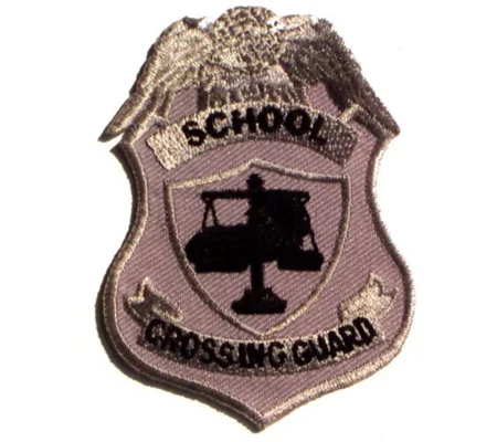 Shield Patch - School Crossing Guard Silver
