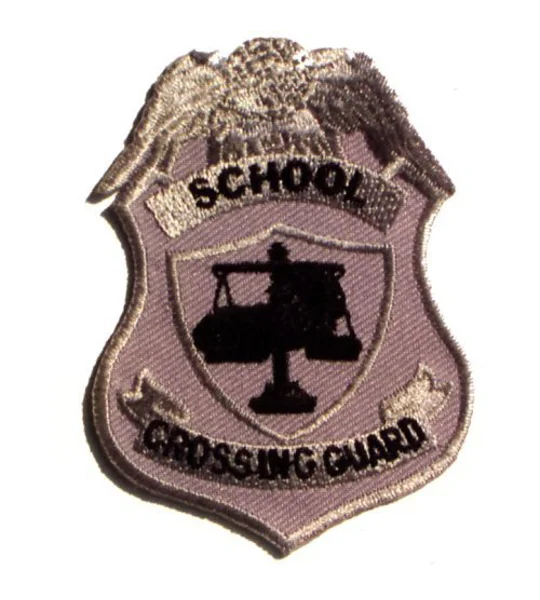 Shield Patch - School Crossing Guard Silver