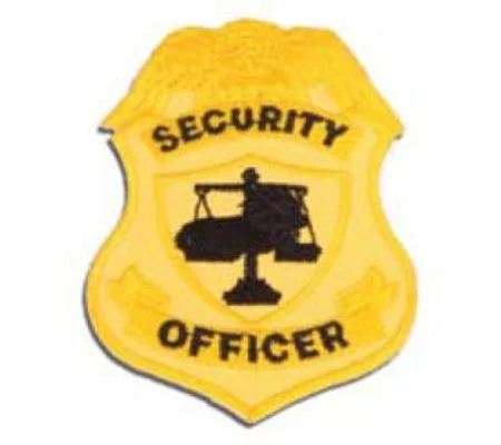 Shield Badge Brest Patch Security Officer Silver