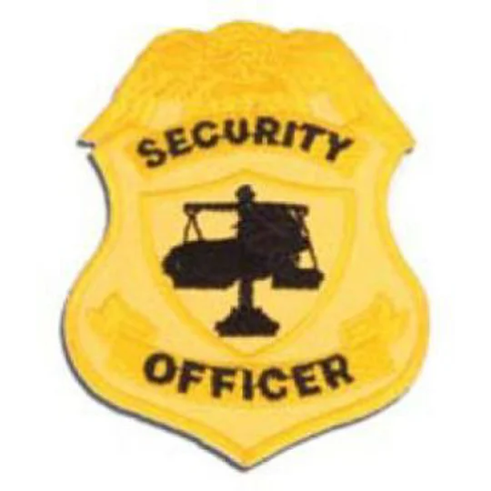 Shield Badge Brest Patch Security Officer Silver