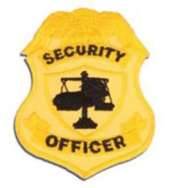 Shield Badge Breast Patch Security Officer Gold
