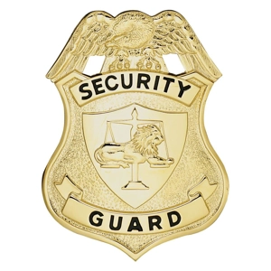 Security Guard Shield Badge Lion with Scales Gold